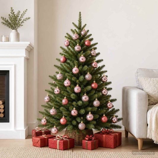 Christmas Ball Set 100 pcs Pink and Rose 4 cm Polystyrene