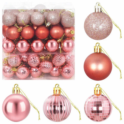 Christmas Ball Set 100 pcs Pink and Rose 4 cm Polystyrene
