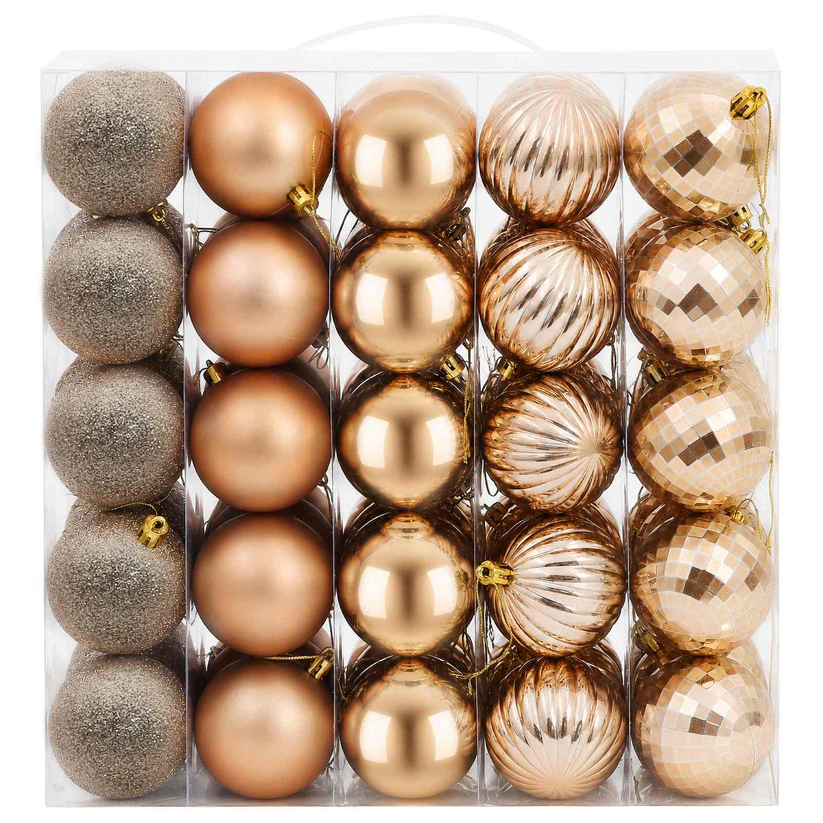 Christmas Ball Set 75 pcs Rose Gold 6 cm Polystyrene