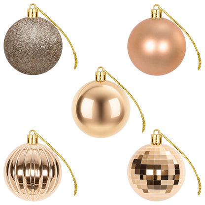 Christmas Ball Set 75 pcs Rose Gold 6 cm Polystyrene