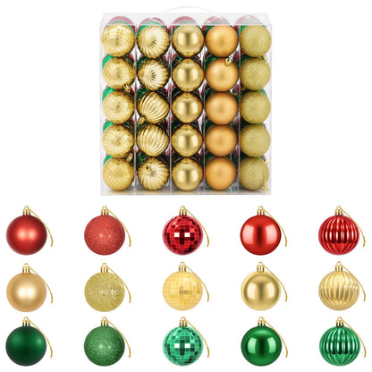 Christmas Ball Set 75 pcs Red, Gold and Green 6 cm Polystyrene