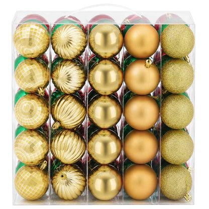 Christmas Ball Set 75 pcs Red, Gold and Green 6 cm Polystyrene