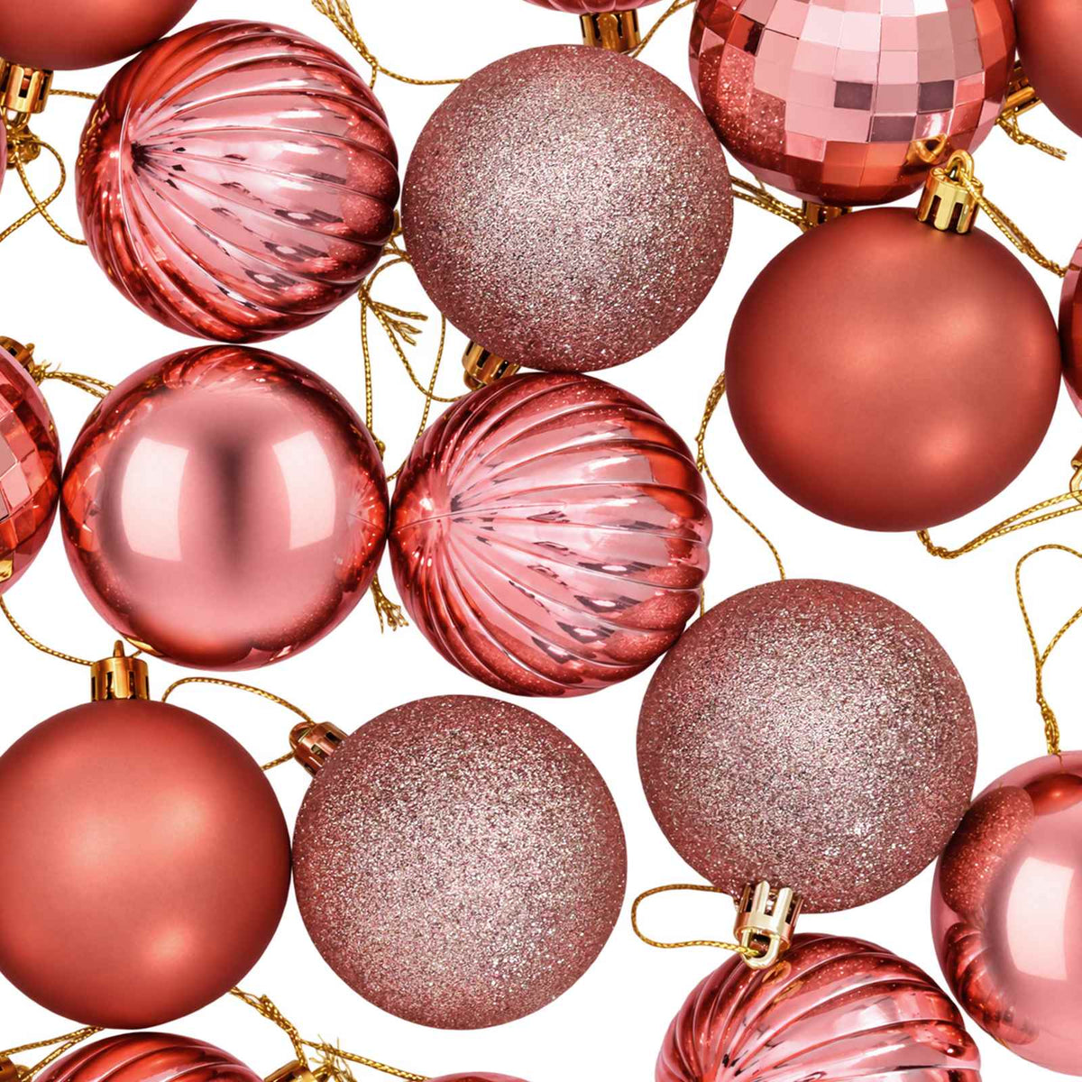 Christmas Ball Set 75 pcs Pink and Rose 6 cm Polystyrene