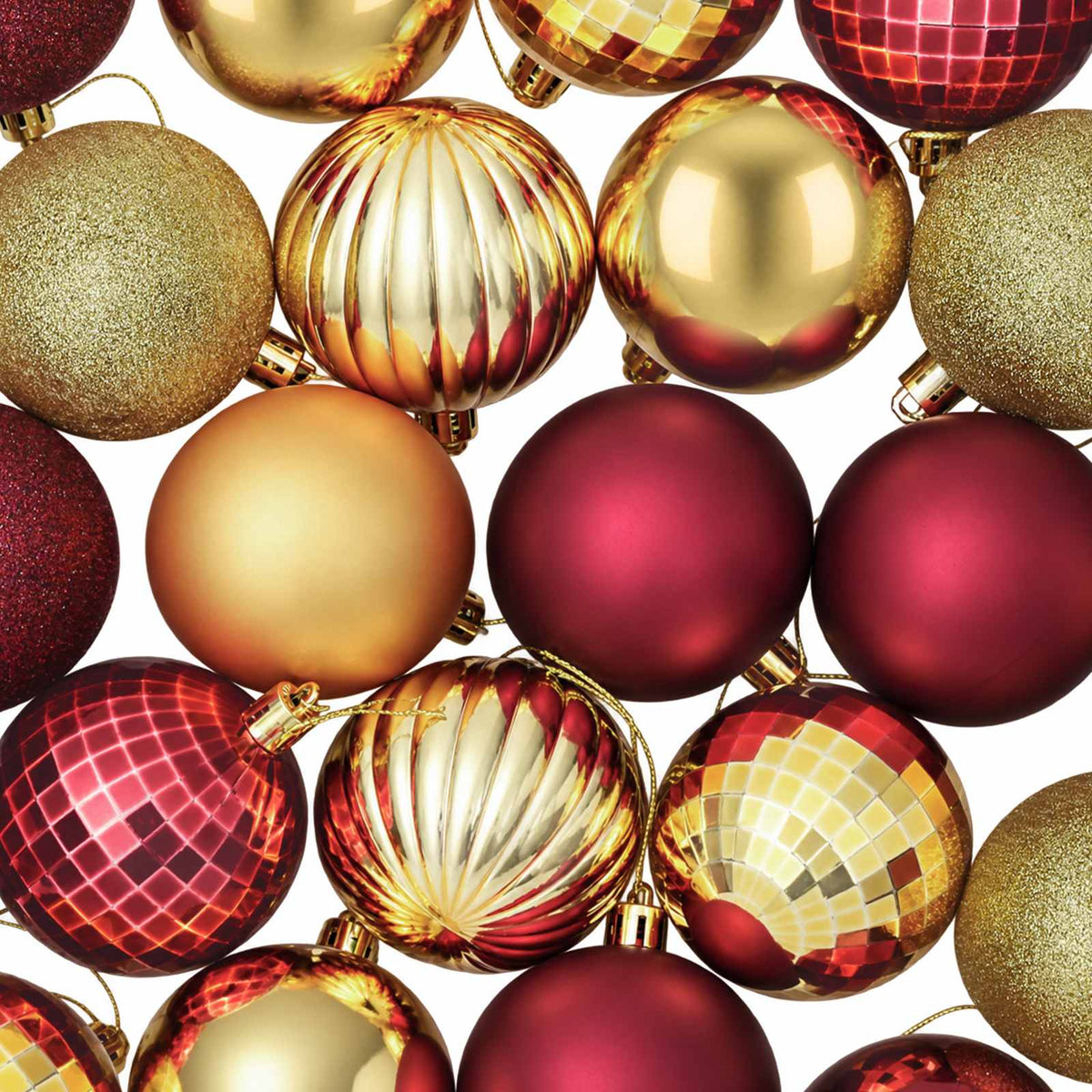 Christmas Ball Set 75 pcs Gold and Wine Red 6 cm Polystyrene