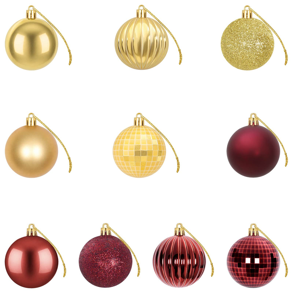 Christmas Ball Set 75 pcs Gold and Wine Red 6 cm Polystyrene
