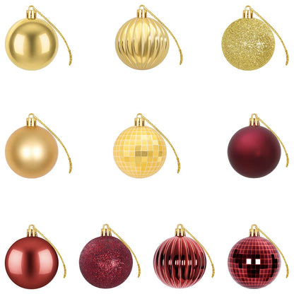 Christmas Ball Set 75 pcs Gold and Wine Red 6 cm Polystyrene