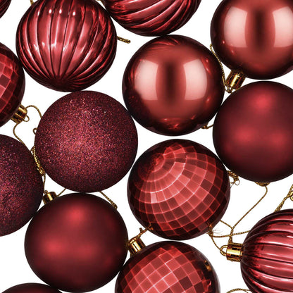 Christmas Ball Set 75 pcs Wine Red 6 cm Polystyrene