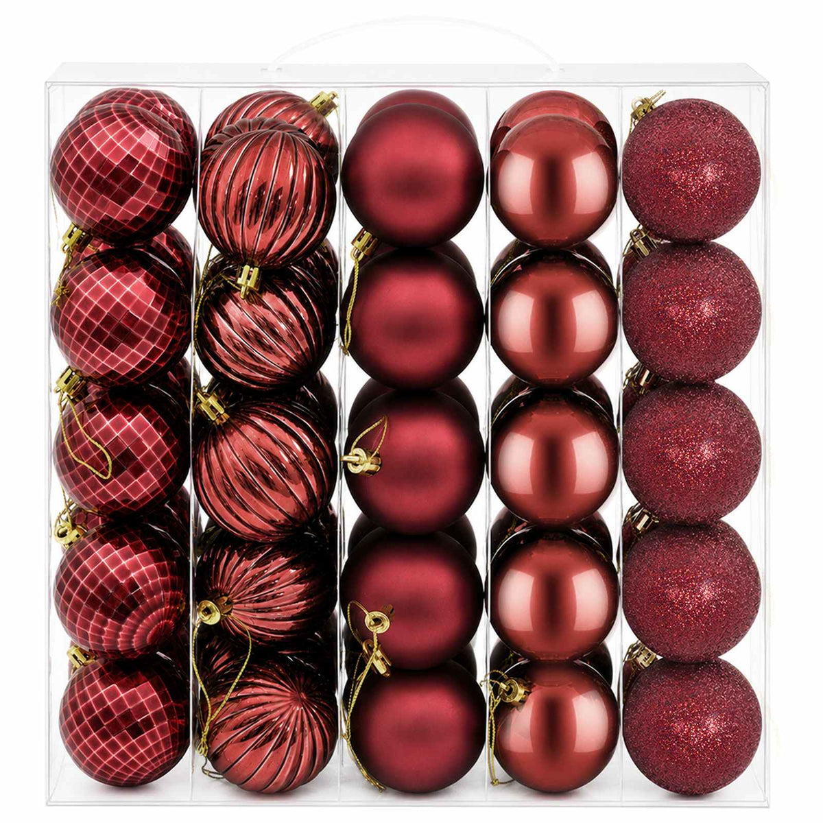 Christmas Ball Set 75 pcs Wine Red 6 cm Polystyrene