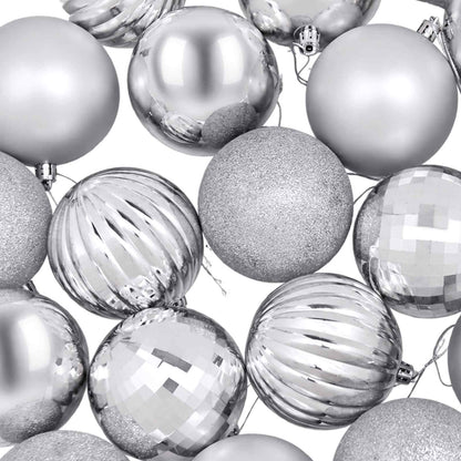 Christmas Ball Set 50 pcs Silver 8 cm Polystyrene