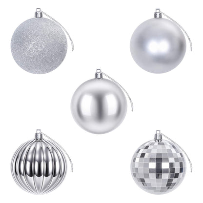 Christmas Ball Set 50 pcs Silver 8 cm Polystyrene