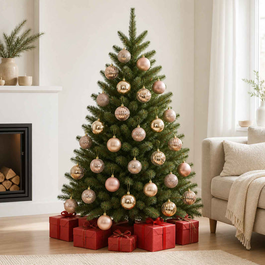 Christmas Ball Set 50 pcs Rose Gold 8 cm Polystyrene