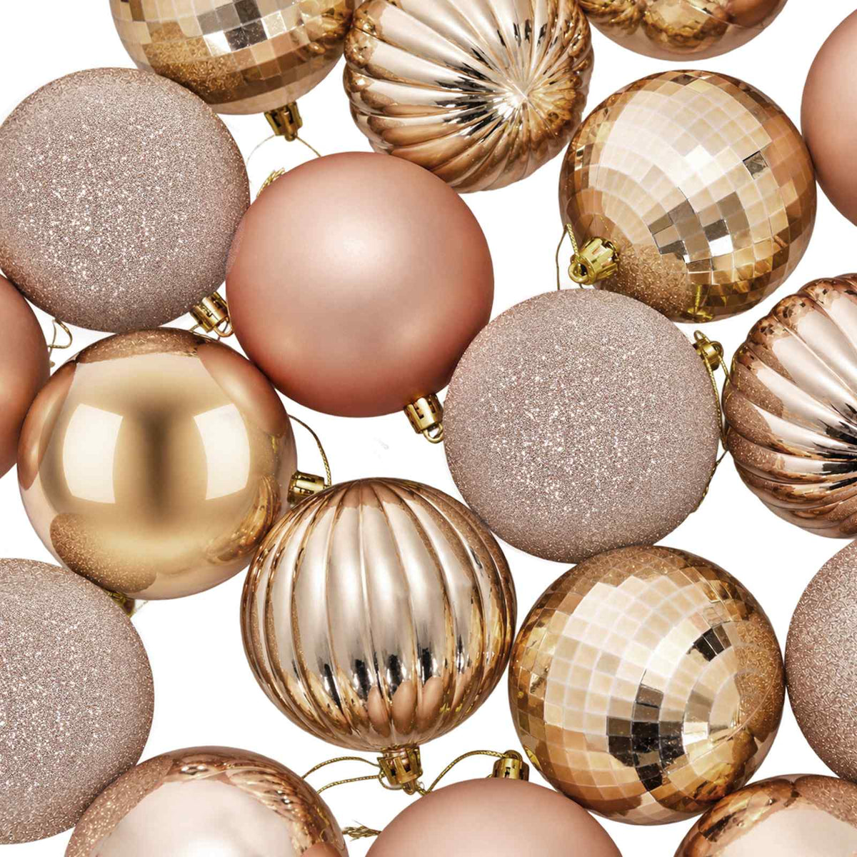 Christmas Ball Set 50 pcs Rose Gold 8 cm Polystyrene
