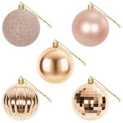 Christmas Ball Set 50 pcs Rose Gold 8 cm Polystyrene