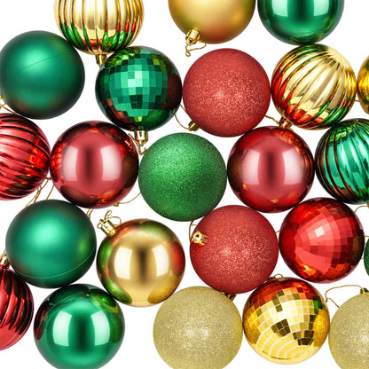 Christmas Ball Set 50 pcs Red, Gold and Green 8 cm Polystyrene
