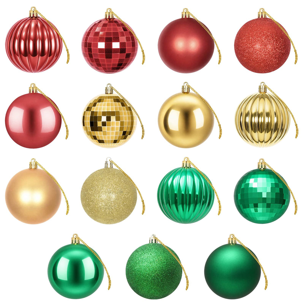 Christmas Ball Set 50 pcs Red, Gold and Green 8 cm Polystyrene