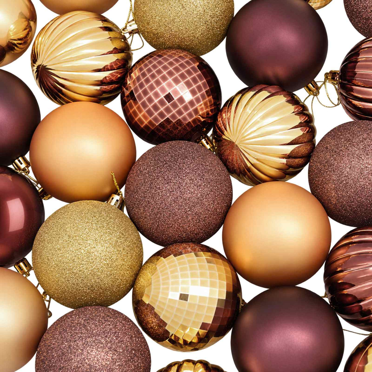 Christmas Ball Set 50 pcs Brown and Gold 8 cm Polystyrene