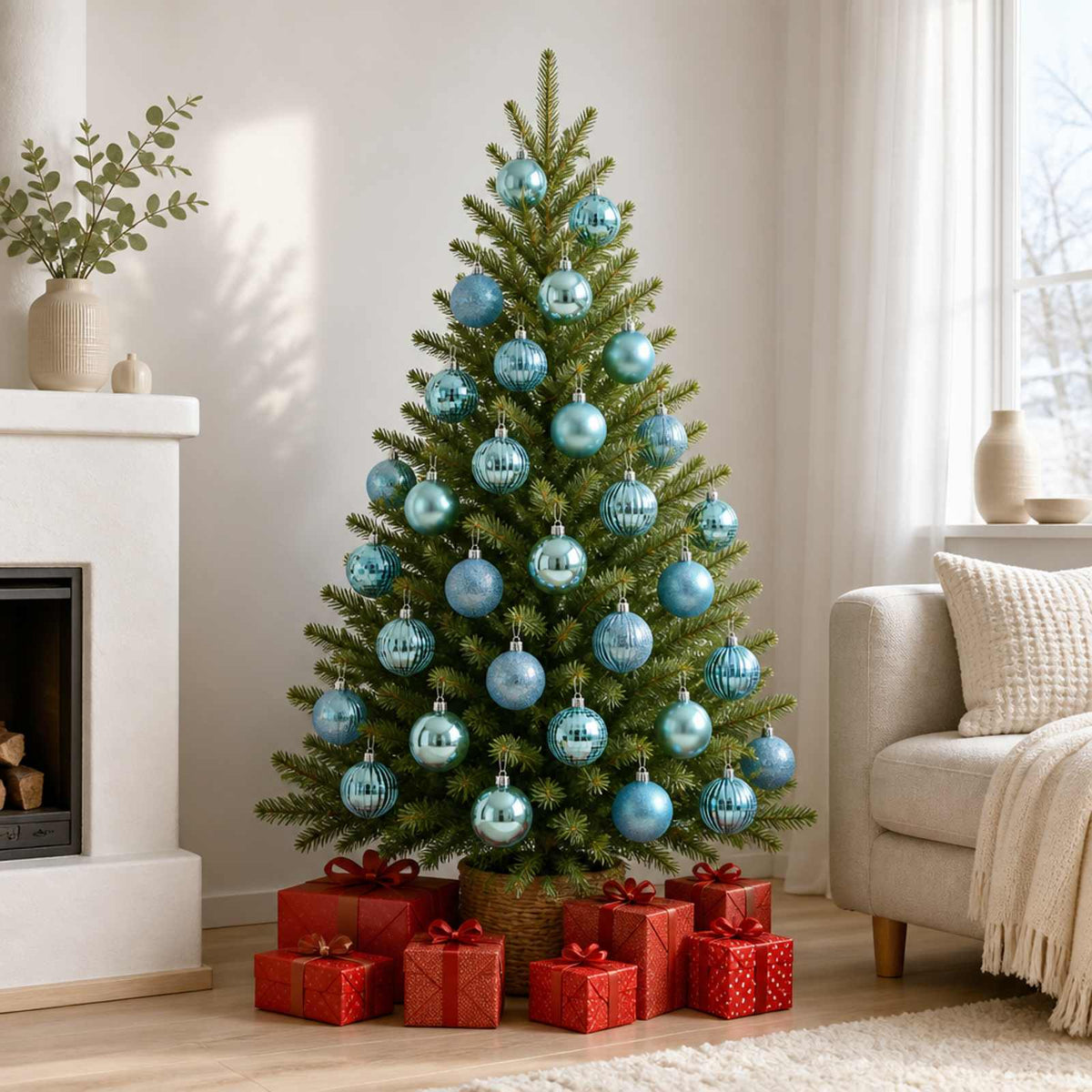 Christmas Ball Set 50 pcs Turquoise 8 cm Polystyrene