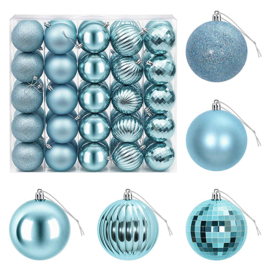 Christmas Ball Set 50 pcs Turquoise 8 cm Polystyrene