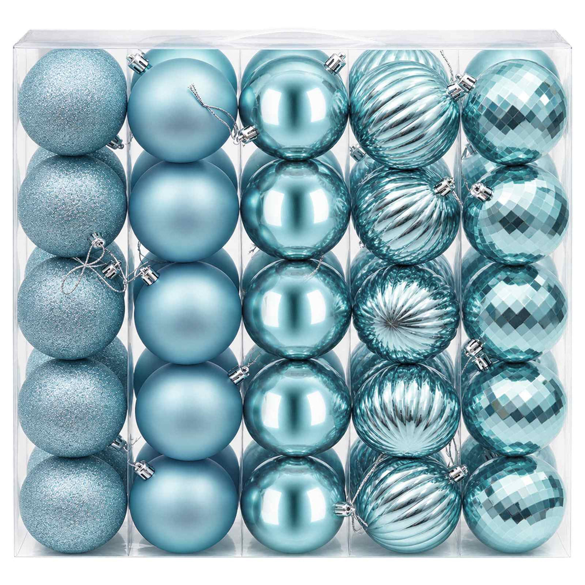 Christmas Ball Set 50 pcs Turquoise 8 cm Polystyrene