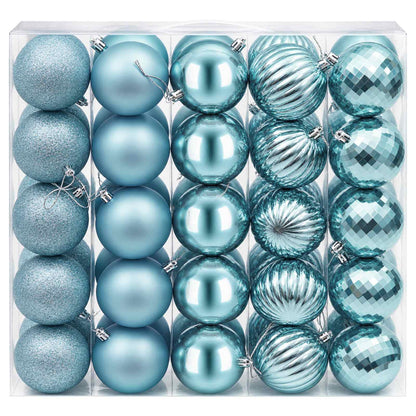 Christmas Ball Set 50 pcs Turquoise 8 cm Polystyrene
