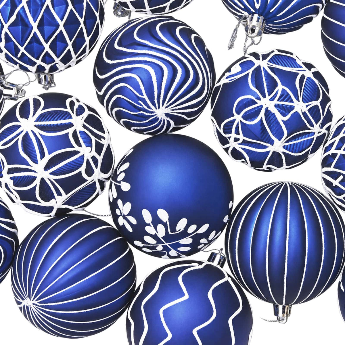 Christmas Ball Set XL 18 pcs Blue and White 8 cm Polystyrene