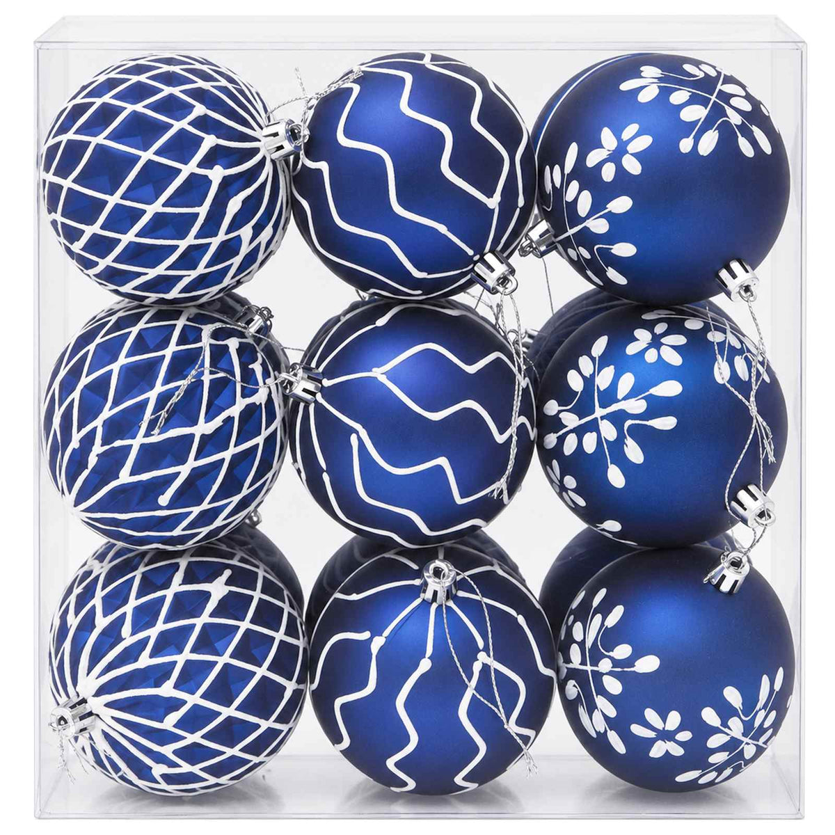 Christmas Ball Set XL 18 pcs Blue and White 8 cm Polystyrene