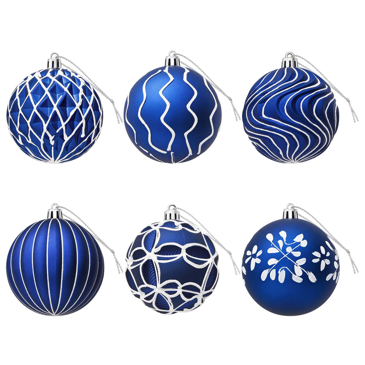 Christmas Ball Set XL 18 pcs Blue and White 8 cm Polystyrene