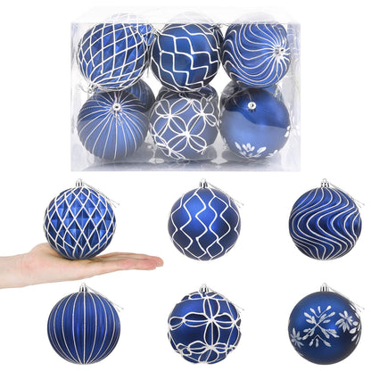 Christmas Ball Set XL 12 pcs Blue and White 10 cm Polystyrene