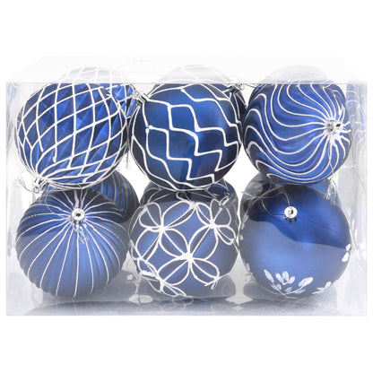 Christmas Ball Set XL 12 pcs Blue and White 10 cm Polystyrene