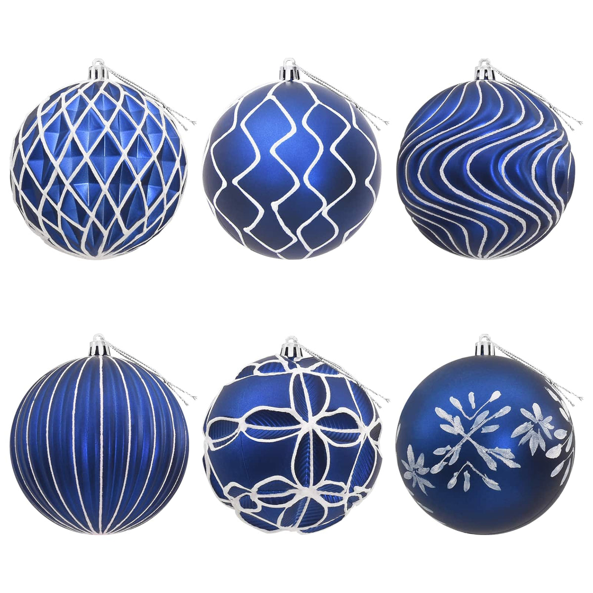 Christmas Ball Set XL 12 pcs Blue and White 10 cm Polystyrene