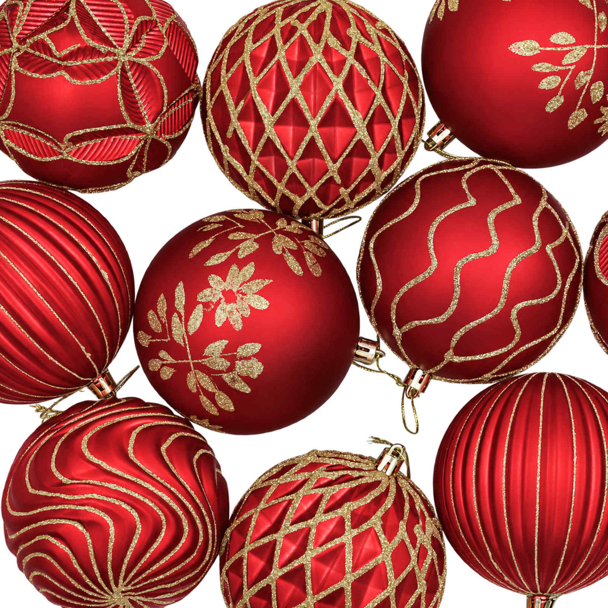 Christmas Ball Set XL 12 pcs Red and Gold 10 cm Polystyrene