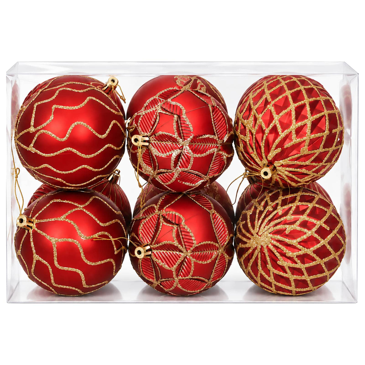 Christmas Ball Set XL 12 pcs Red and Gold 10 cm Polystyrene
