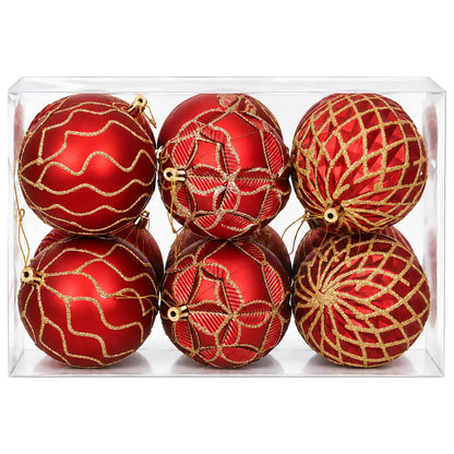 Christmas Ball Set XL 12 pcs Red and Gold 10 cm Polystyrene