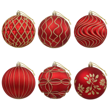Christmas Ball Set XL 12 pcs Red and Gold 10 cm Polystyrene