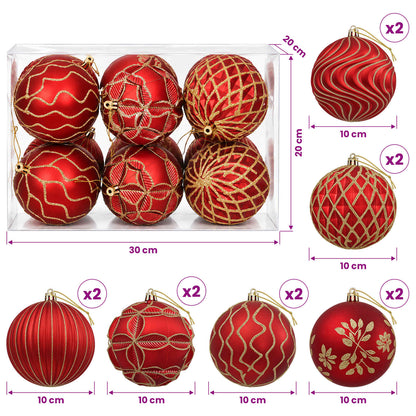 Christmas Ball Set XL 12 pcs Red and Gold 10 cm Polystyrene