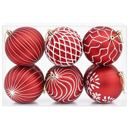 Christmas Ball Set XL 12 pcs Red and White 10 cm Polystyrene