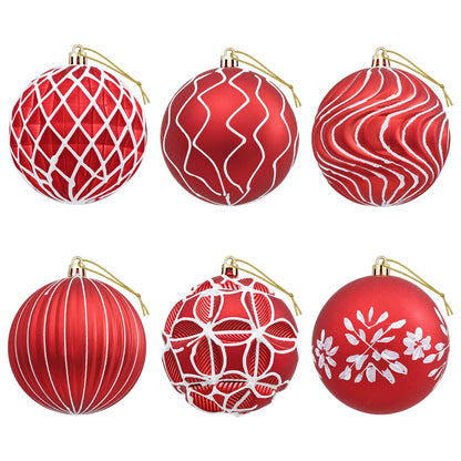 Christmas Ball Set XL 12 pcs Red and White 10 cm Polystyrene
