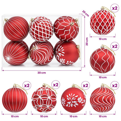 Christmas Ball Set XL 12 pcs Red and White 10 cm Polystyrene