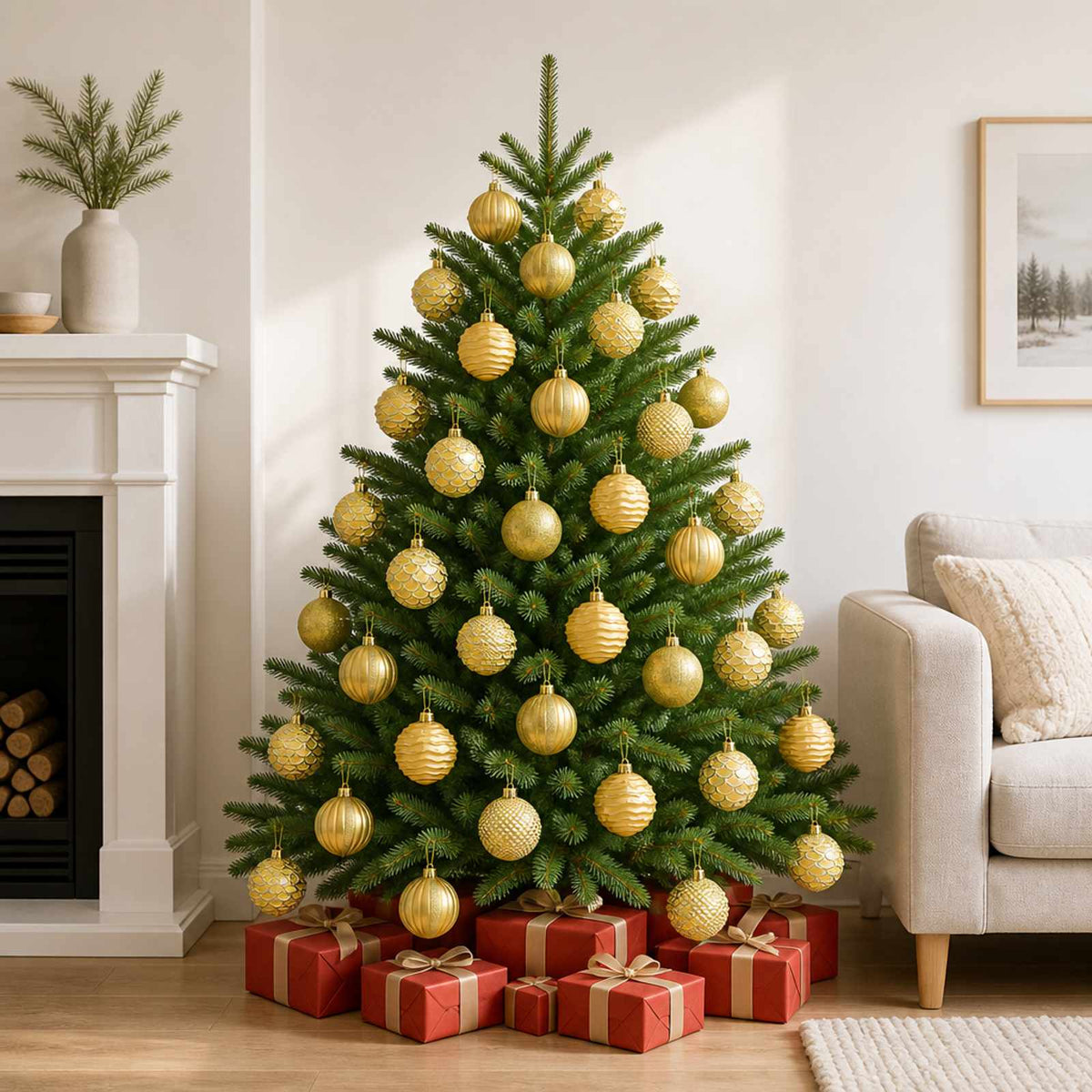 Christmas Ball Set 36 pcs Gold 6 cm Polystyrene