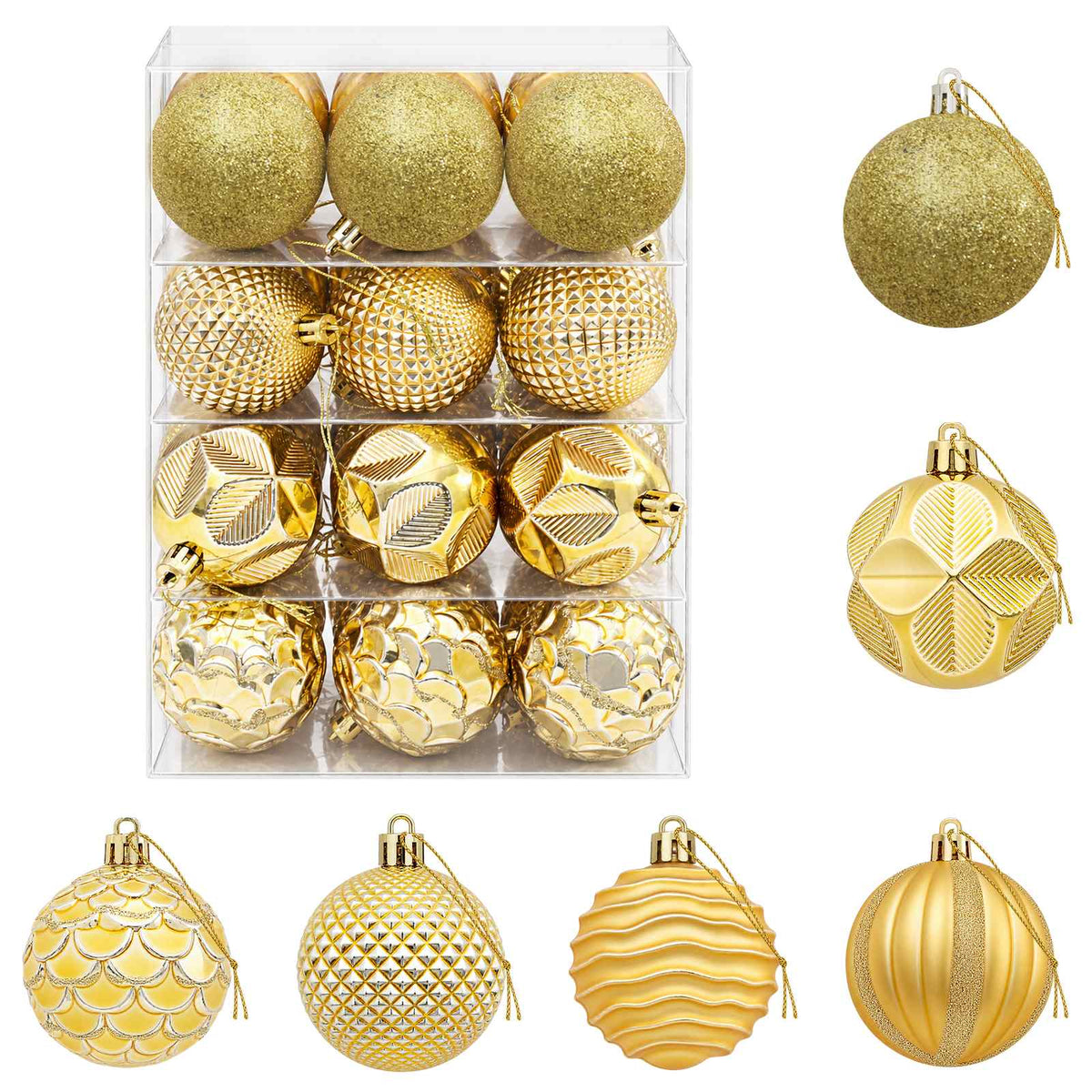 Christmas Ball Set 36 pcs Gold 6 cm Polystyrene
