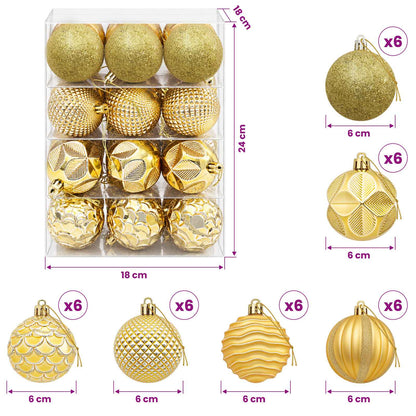 Christmas Ball Set 36 pcs Gold 6 cm Polystyrene