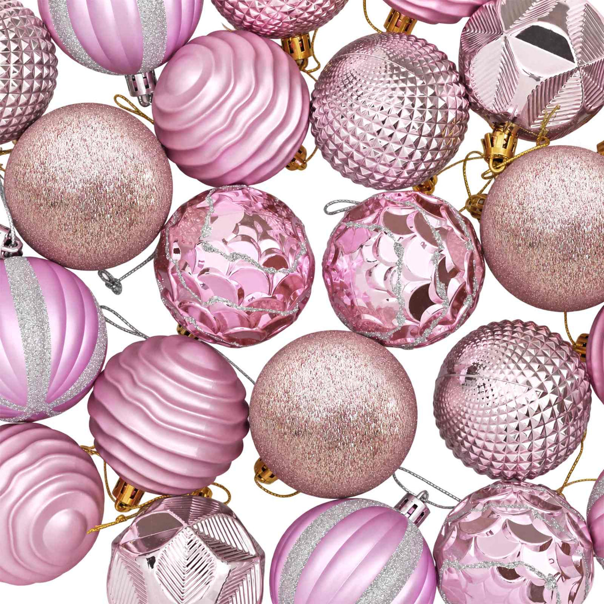 Christmas Ball Set 36 pcs Pink 6 cm Polystyrene