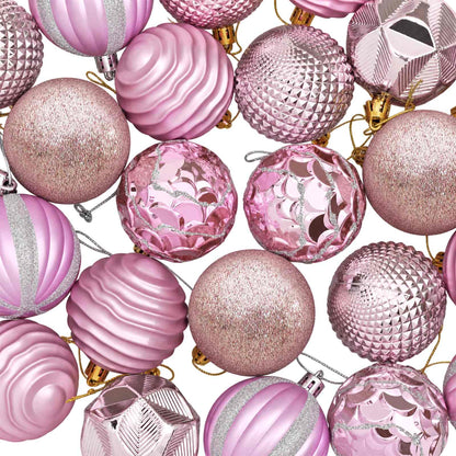 Christmas Ball Set 36 pcs Pink 6 cm Polystyrene