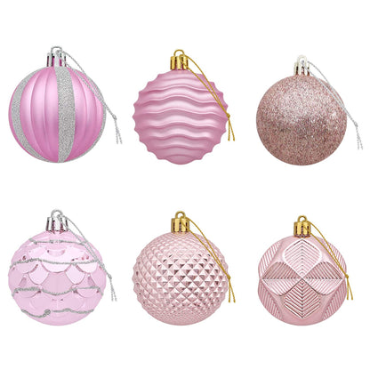 Christmas Ball Set 36 pcs Pink 6 cm Polystyrene