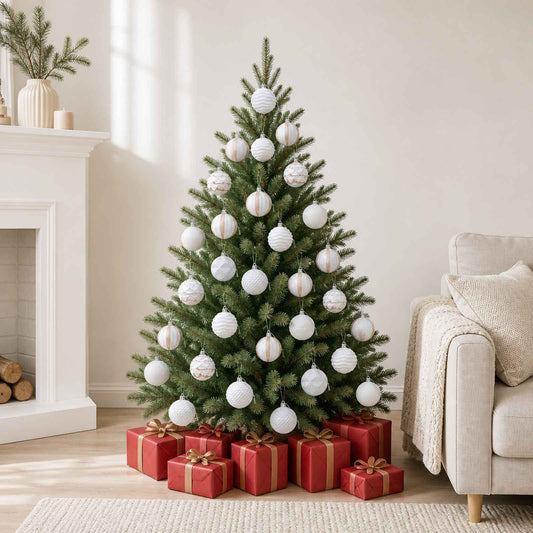 Christmas Ball Set 36 pcs White 6 cm Polystyrene