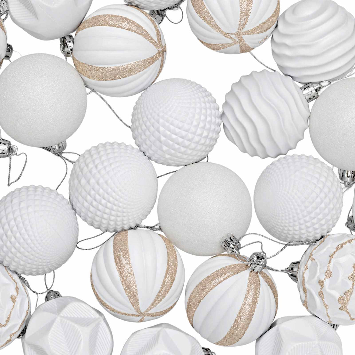 Christmas Ball Set 36 pcs White 6 cm Polystyrene