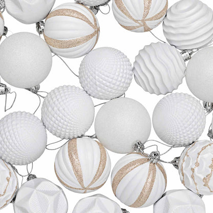 Christmas Ball Set 36 pcs White 6 cm Polystyrene