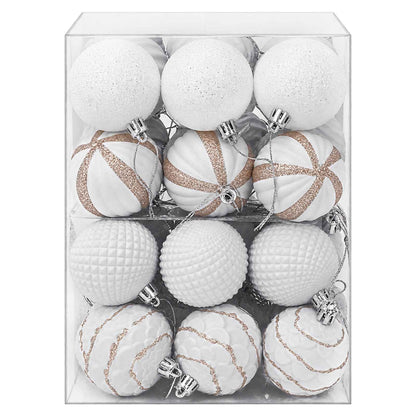 Christmas Ball Set 36 pcs White 6 cm Polystyrene