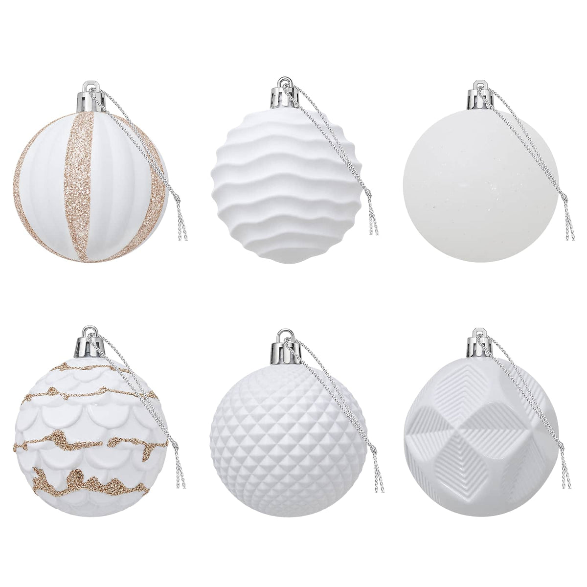 Christmas Ball Set 36 pcs White 6 cm Polystyrene