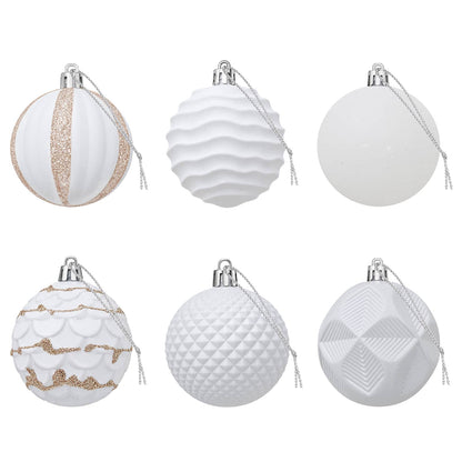 Christmas Ball Set 36 pcs White 6 cm Polystyrene